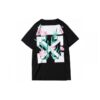 Camiseta de manga corta con estampado floral y logo en blanco roto de Off-White