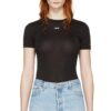 Camiseta de manga corta con estampado floral y logo en blanco roto de Off-White
