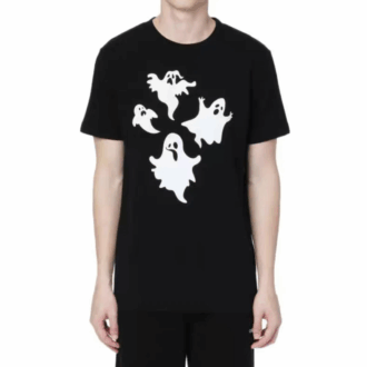 Camiseta de manga corta con estampado, negra