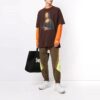 Camiseta de manga corta con estampado Off-White para hombre, color marrón