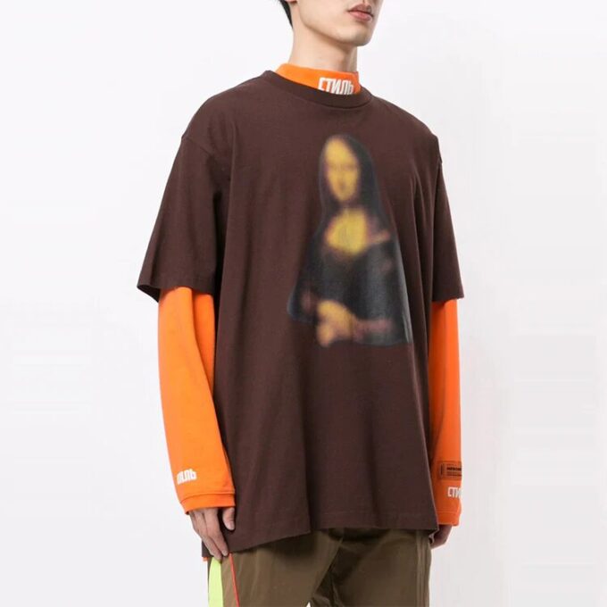 Camiseta de manga corta con estampado Off-White para hombre, color marrón