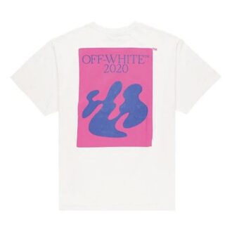 Camiseta de manga corta con estampado oversize para pantalones cortos FW19 para hombre, color blanco