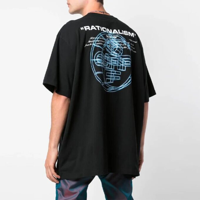 Camiseta de manga corta con estampado Rationalism, negro