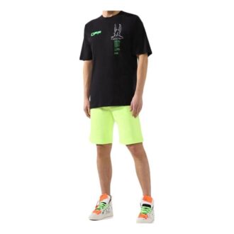 Camiseta de manga corta con estampado SS21, color negro