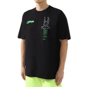 Camiseta de manga corta con estampado SS21, color negro