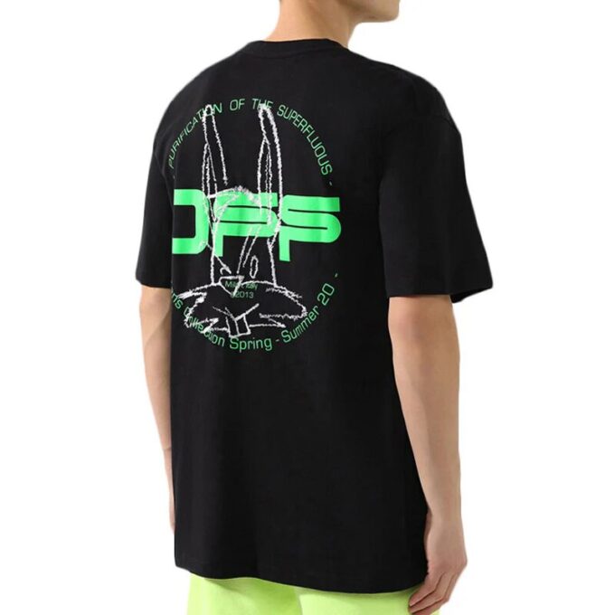 Camiseta de manga corta con estampado SS21, color negro