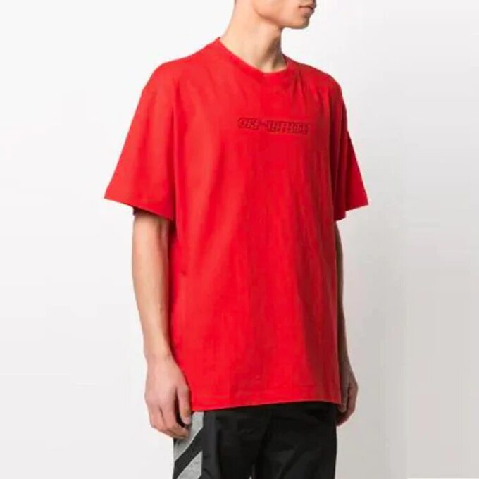 Camiseta de manga corta con estampado SS21, color rojo