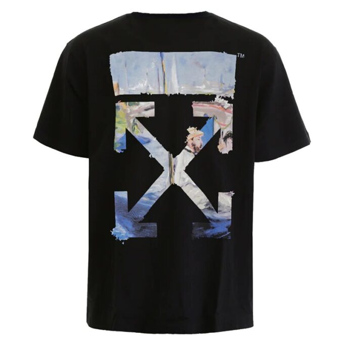 Camiseta de manga corta con flechas de colores «Negro»