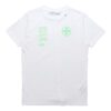 Camiseta de manga corta con letras fluorescentes, color blanco