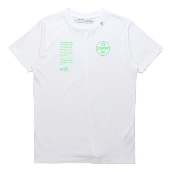 Camiseta de manga corta con letras fluorescentes, color blanco