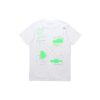 Camiseta de manga corta con letras fluorescentes, color blanco