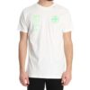 Camiseta de manga corta con letras fluorescentes, color blanco
