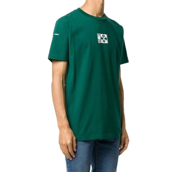 Camiseta de manga corta con logo impreso, verde