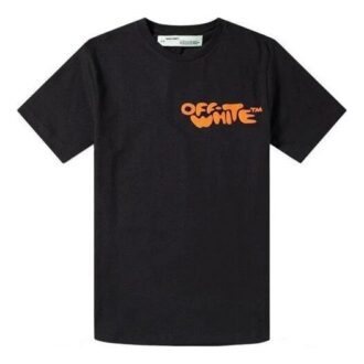 Camiseta de manga corta con logo impreso, versión estándar, negro