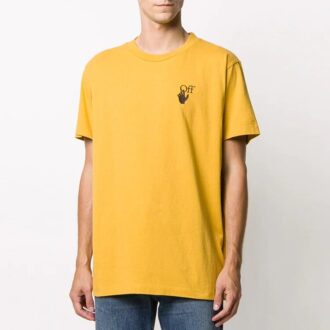 Camiseta de manga corta con logotipo aplicado para hombre, color amarillo