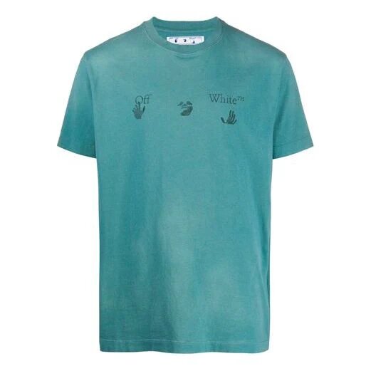 Camiseta de manga corta con logotipo bordado para hombre, verde