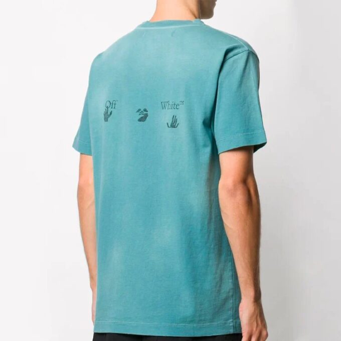 Camiseta de manga corta con logotipo bordado para hombre, verde
