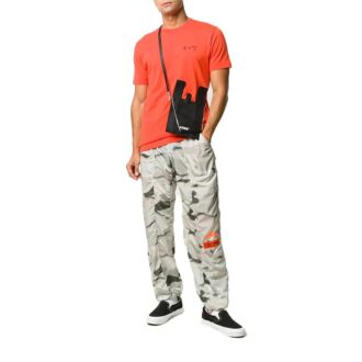 Camiseta de manga corta con logotipo FW20 para hombre, color naranja