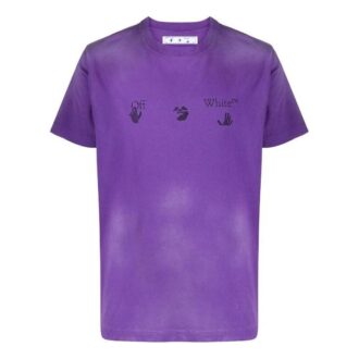 Camiseta de manga corta con logotipo morada