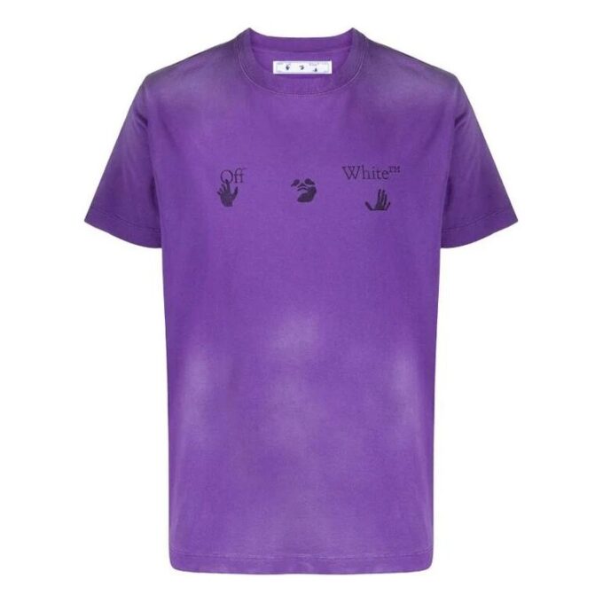 Camiseta de manga corta con logotipo morada