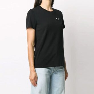 Camiseta de manga corta con microestampado del logotipo Off-White, corte ajustado, color negro