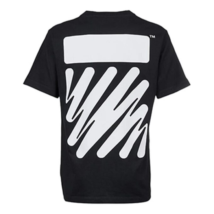 Camiseta de manga corta de algodón estampada de color liso Off-White para hombre, colección primavera-verano 2022, color negro