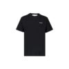Camiseta de manga corta de algodón estampada de color liso Off-White para hombre, colección primavera-verano 2022, color negro