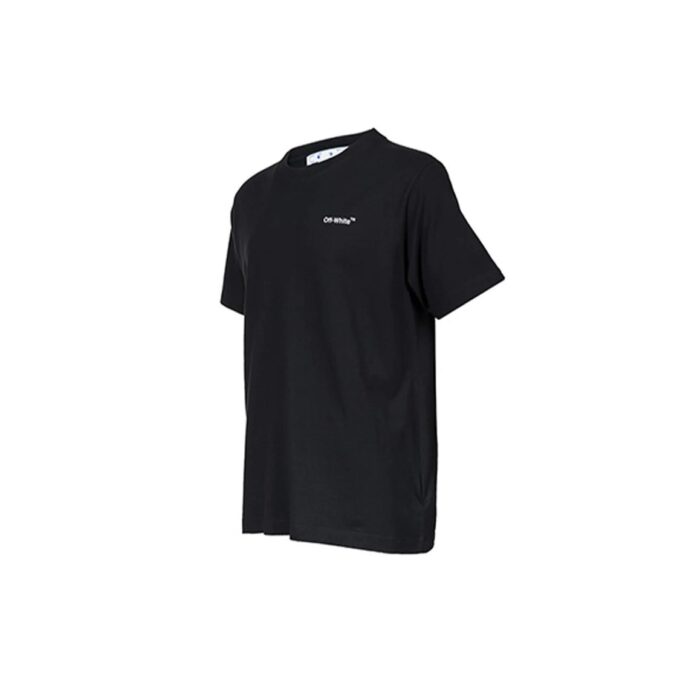 Camiseta de manga corta de algodón estampada de color liso Off-White para hombre, colección primavera-verano 2022, color negro