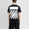 Camiseta de manga corta de algodón estampada de color liso Off-White para hombre, colección primavera-verano 2022, color negro