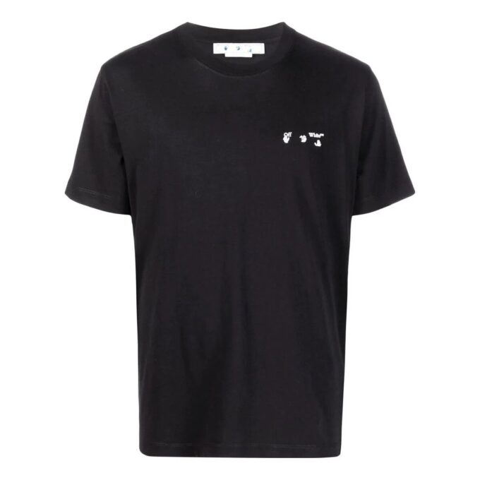 Camiseta de manga corta de cuello redondo en color liso para hombre de Off-White, color negro