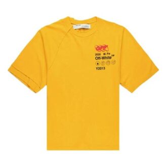 Camiseta de manga corta FW19 Industrial Y013 Recon para hombre, amarilla