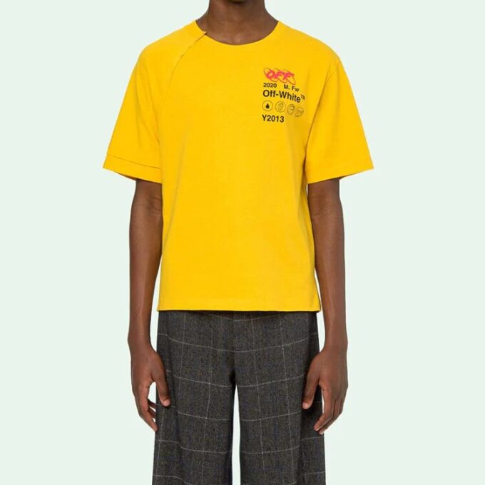 Camiseta de manga corta FW19 Industrial Y013 Recon para hombre, amarilla