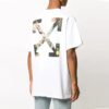 Camiseta de manga corta FW20 con esqueleto humano y flecha para hombre, color blanco