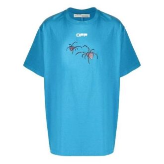 Camiseta de manga corta holgada con estampado de flechas arachno, azul Camiseta de manga corta holgada con estampado de flechas arachno, azul
