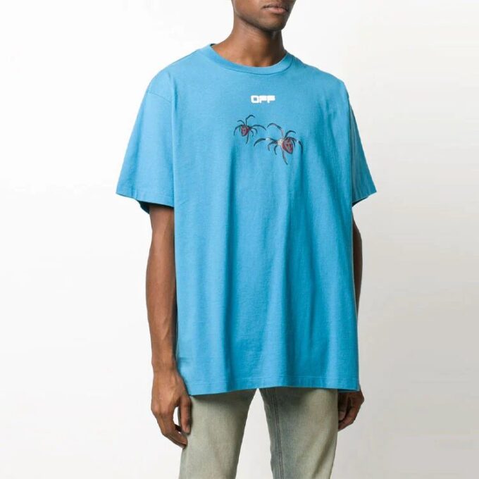 Camiseta de manga corta holgada con estampado de flechas arachno, azul