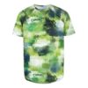 Camiseta de manga corta holgada con estampado de letras y efecto tie-dye, color verde, pantalones cortos, colección SS21
