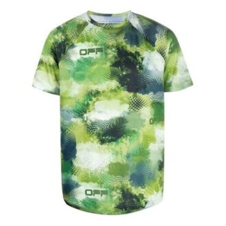 Camiseta de manga corta holgada con estampado de letras y efecto tie-dye, color verde, pantalones cortos, colección SS21 Camiseta de manga corta holgada con estampado de letras y efecto tie-dye, color verde, pantalones cortos, colección SS21