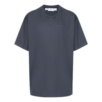 Camiseta de manga corta holgada con estampado de rayas azul marino para hombre de Off-White Camiseta de manga corta holgada con estampado de rayas azul marino para hombre de Off-White