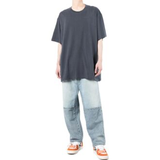 Camiseta de manga corta holgada con estampado de rayas azul marino para hombre de Off-White Camiseta de manga corta holgada con estampado de rayas azul marino para hombre de Off-White