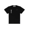 Camiseta de manga corta holgada con estampado en la espalda, color negro