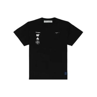Camiseta de manga corta holgada con estampado en la espalda, color negro Camiseta de manga corta holgada con estampado en la espalda, color negro