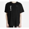 Camiseta de manga corta holgada con estampado en la espalda, color negro