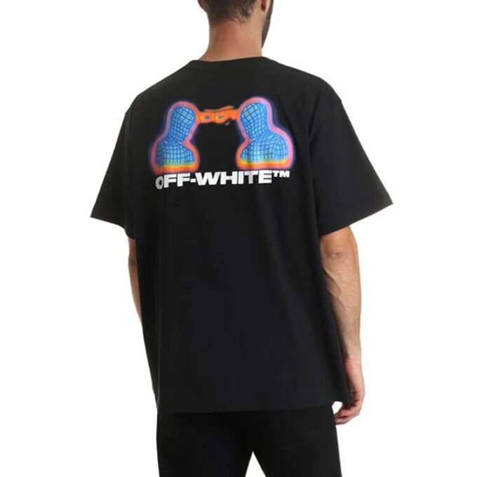 Camiseta de manga corta holgada con estampado negro en pantalones cortos
