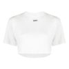 Camiseta de manga corta holgada con logo Off-White y cuello acanalado, color blanco