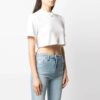 Camiseta de manga corta holgada con logo Off-White y cuello acanalado, color blanco