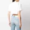 Camiseta de manga corta holgada con logo Off-White y cuello acanalado, color blanco