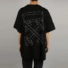 Camiseta de manga corta holgada Off-White para hombre c/o Distress Black Gray 3D Sketch Arrow