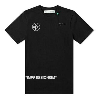 Camiseta de manga corta holgada para hombre Off-White con estampado de flechas y grafitis en negro Camiseta de manga corta holgada para hombre Off-White con estampado de flechas y grafitis en negro