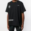 Camiseta de manga corta holgada para hombre Off-White con estampado de flechas y grafitis en negro