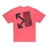 Camiseta de manga corta holgada Splitted Arrows, talla grande, color rojo